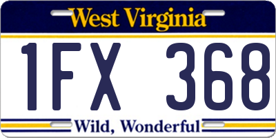 WV license plate 1FX368
