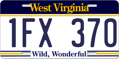 WV license plate 1FX370