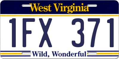 WV license plate 1FX371