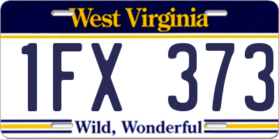 WV license plate 1FX373