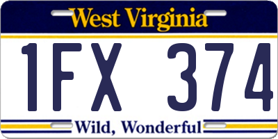 WV license plate 1FX374