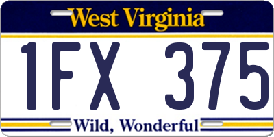 WV license plate 1FX375