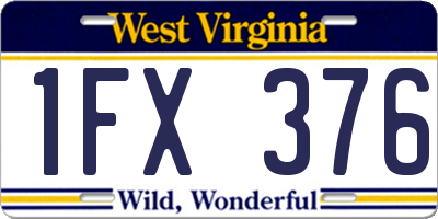 WV license plate 1FX376