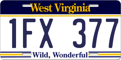 WV license plate 1FX377