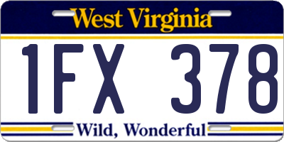 WV license plate 1FX378