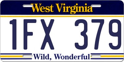 WV license plate 1FX379