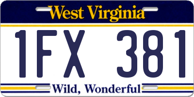 WV license plate 1FX381