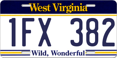 WV license plate 1FX382
