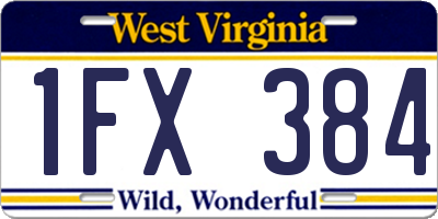 WV license plate 1FX384