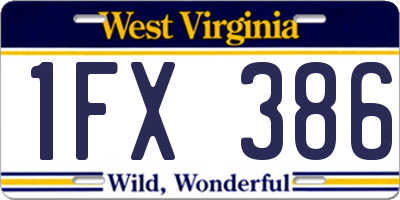 WV license plate 1FX386