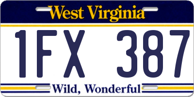 WV license plate 1FX387