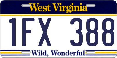 WV license plate 1FX388