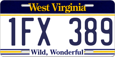 WV license plate 1FX389