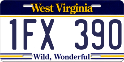 WV license plate 1FX390