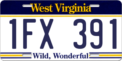 WV license plate 1FX391