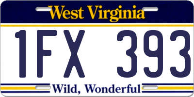 WV license plate 1FX393