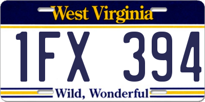 WV license plate 1FX394