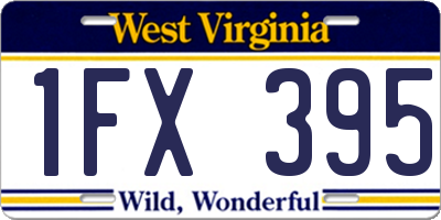 WV license plate 1FX395