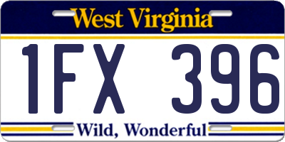 WV license plate 1FX396