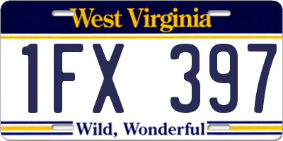 WV license plate 1FX397