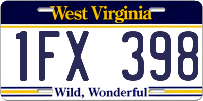 WV license plate 1FX398
