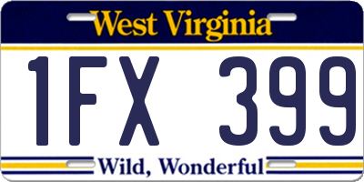 WV license plate 1FX399