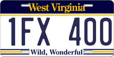 WV license plate 1FX400
