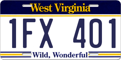 WV license plate 1FX401
