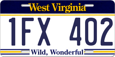 WV license plate 1FX402
