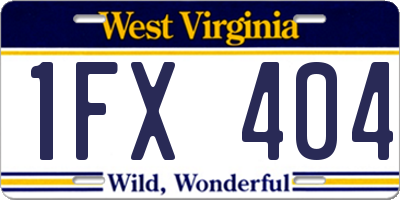 WV license plate 1FX404