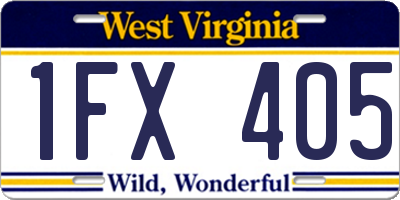 WV license plate 1FX405