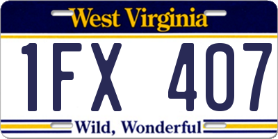 WV license plate 1FX407