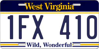 WV license plate 1FX410