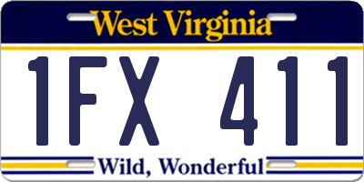 WV license plate 1FX411