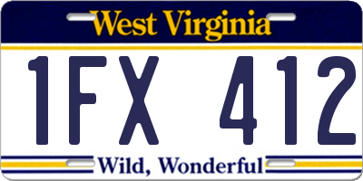 WV license plate 1FX412