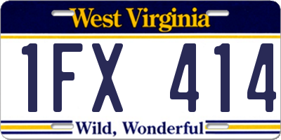 WV license plate 1FX414