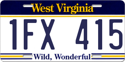 WV license plate 1FX415