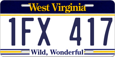 WV license plate 1FX417