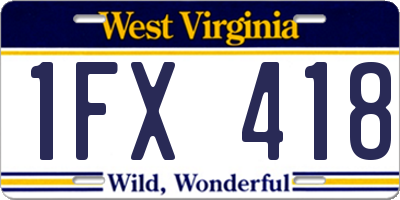 WV license plate 1FX418