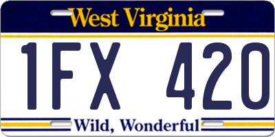 WV license plate 1FX420