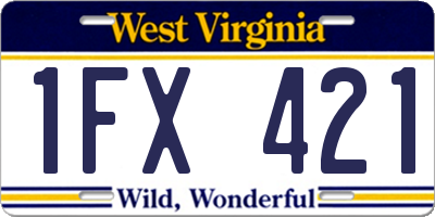 WV license plate 1FX421