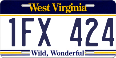 WV license plate 1FX424