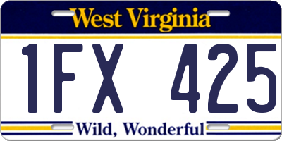 WV license plate 1FX425