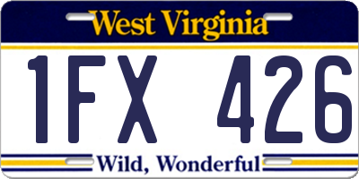 WV license plate 1FX426