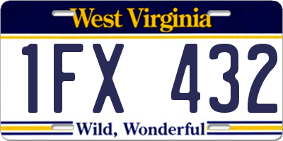WV license plate 1FX432