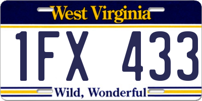 WV license plate 1FX433