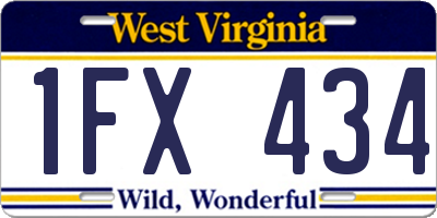 WV license plate 1FX434