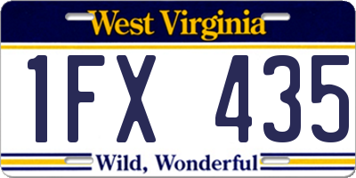 WV license plate 1FX435