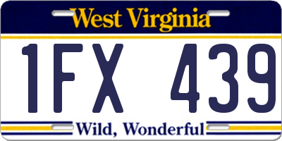 WV license plate 1FX439