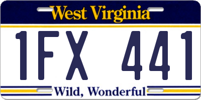WV license plate 1FX441